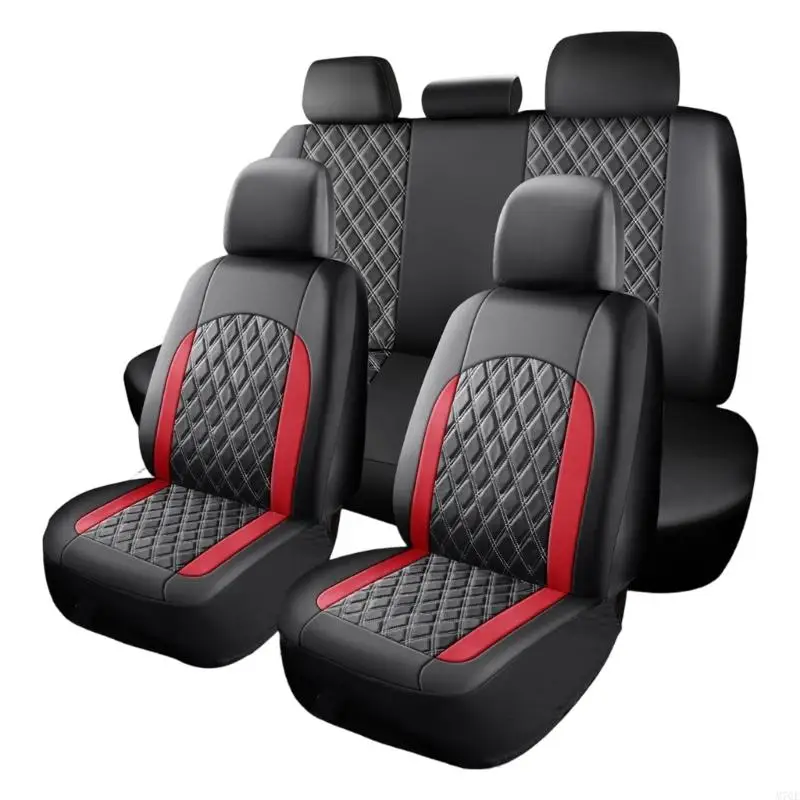 M76E Set mit 2/4/9 PU-Leder-Autositzbezügen, modisches Design für Familienfahrzeuge, SUVs – Detail 5