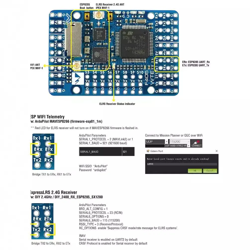 For Original Hot-selling Matek System F405-WTE WSE Fixed-wing Flight Controller