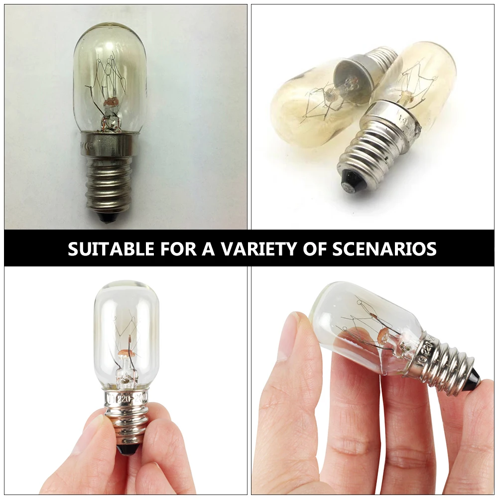 

5 PCS Small Light Bulb Set Durable E14 Fridge Replacement High Temperature Resistance Refrigerator Lamp for Glass