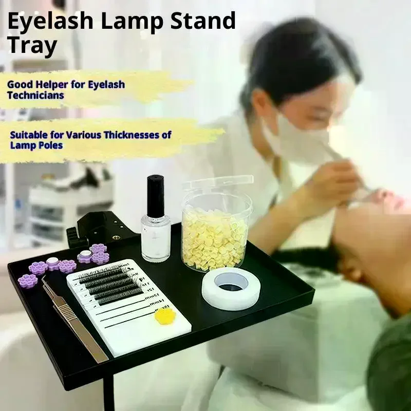 Eyelash Tray Holder Half Moon Light Lamp Universal Clamp Clip Platform Adjustable Holder Eyelash Makeup Cosmetic Tray Tool