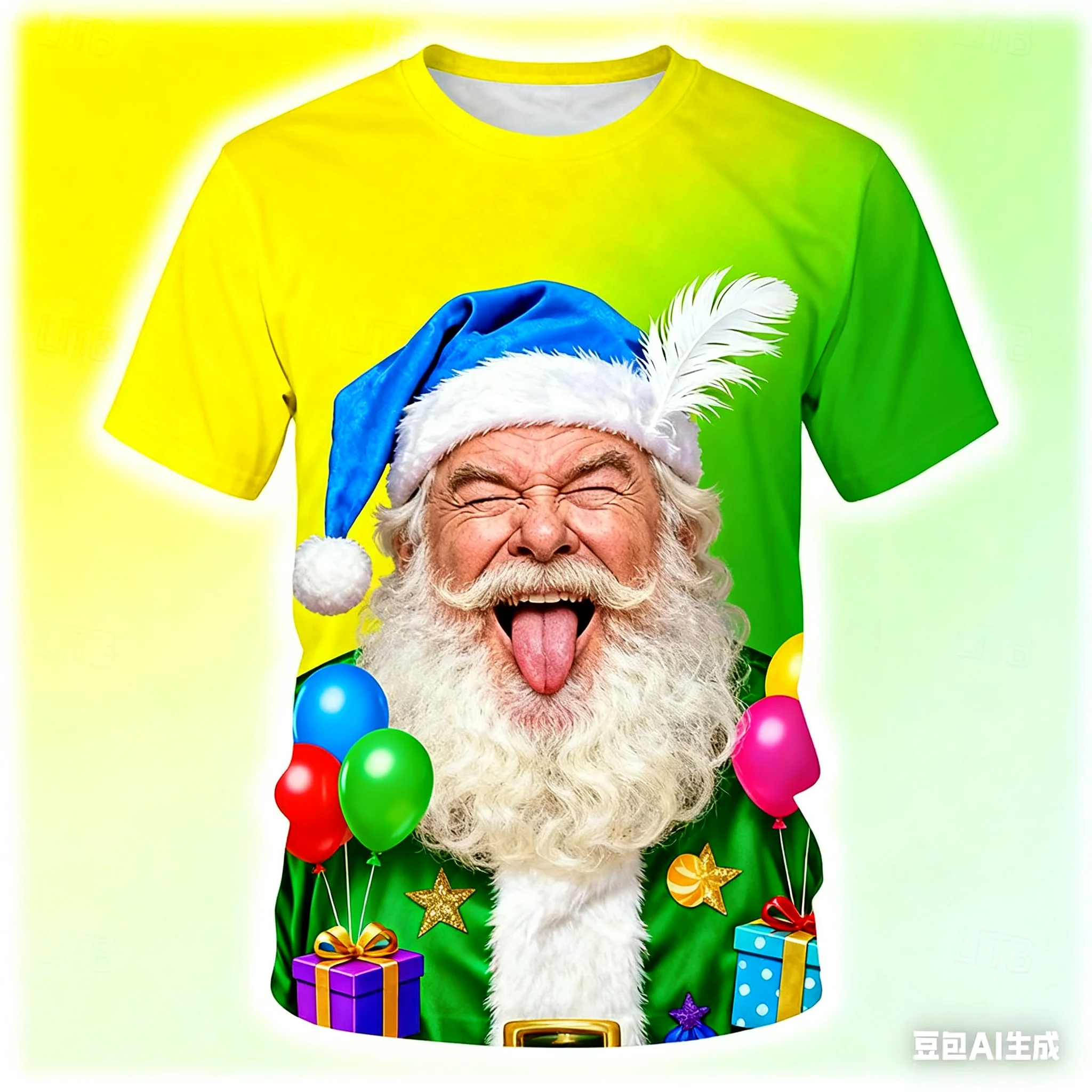 

Рождественская забавная красочная мужская футболка с короткими рукавами Санта-Клауса, рубашка с круглым вырезом и 3D принтом, повседневные уличные мужские топы для праздника и вечеринки