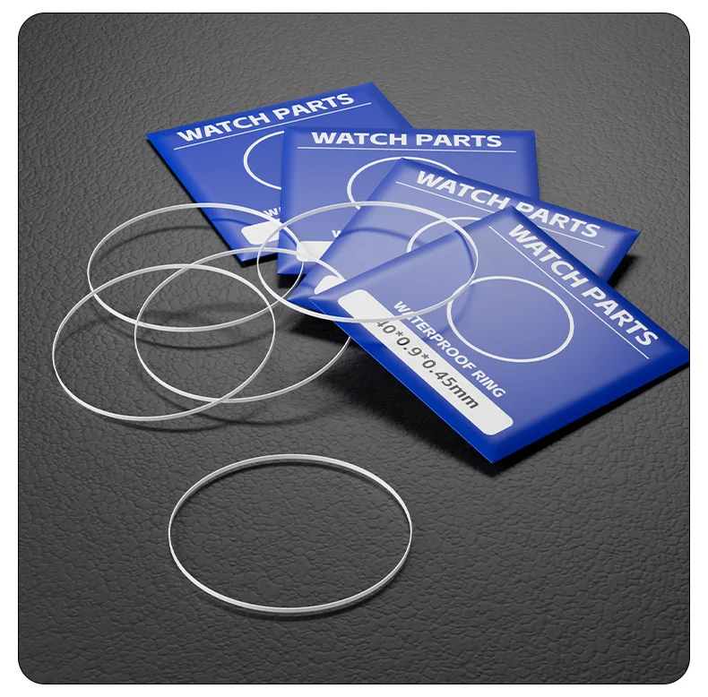 Uhrenglasdichtung, 0,8/0,9 mm Höhe, 0,35/0,4/0,45 mm dick, Ersatz-Uhrenteile, Dichtungsscheiben, wasserdichter O-Ring für die Uhrenreparatur – Detail 12