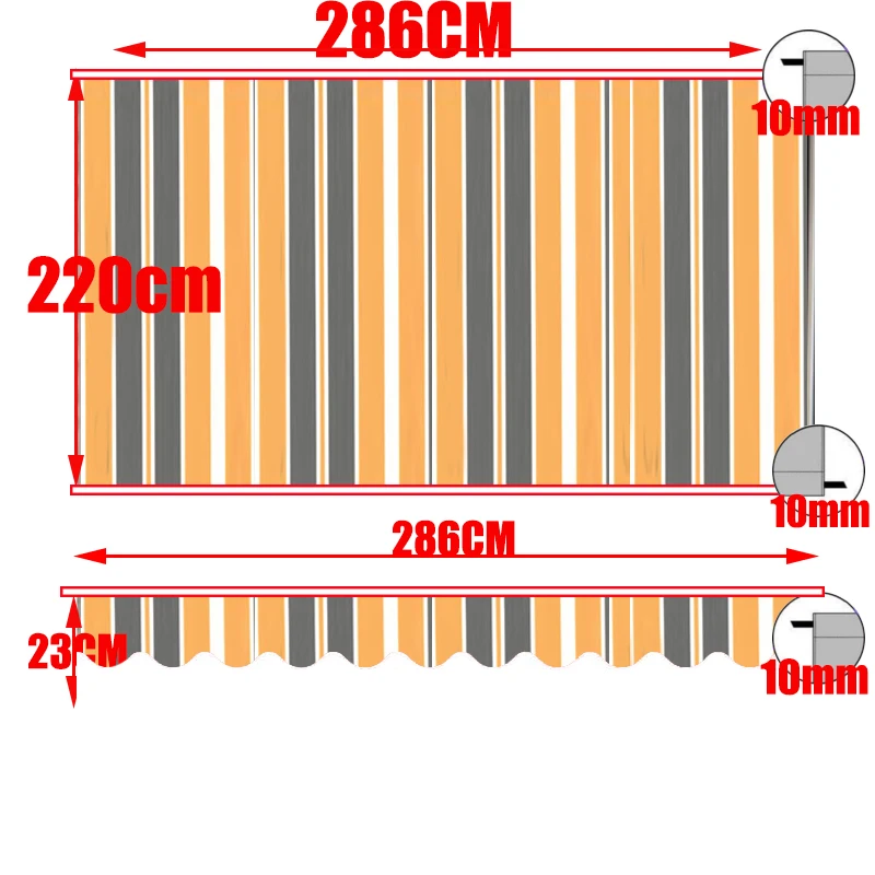 NONE Benutzerdefinierte Größe 300GSM wasserdichter Stoff für Cafe Shop Store Banner Outdoor Teleskopzelt Sonnenschirm Markisentuch 5