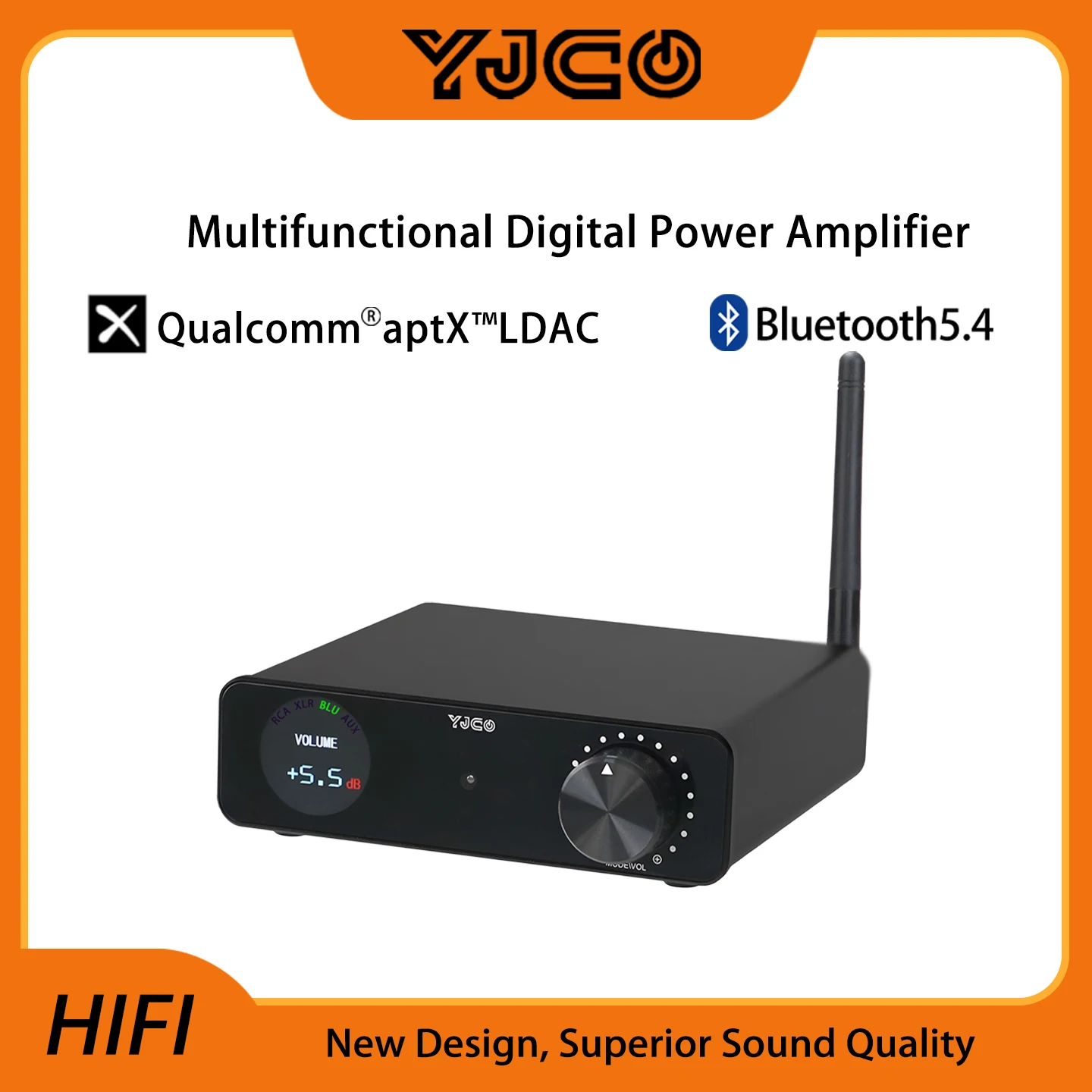 YJCO D325Q High-power audiophile multi-functional TPA3255 Bluetooth digital hifi home remote control audio power amplifier