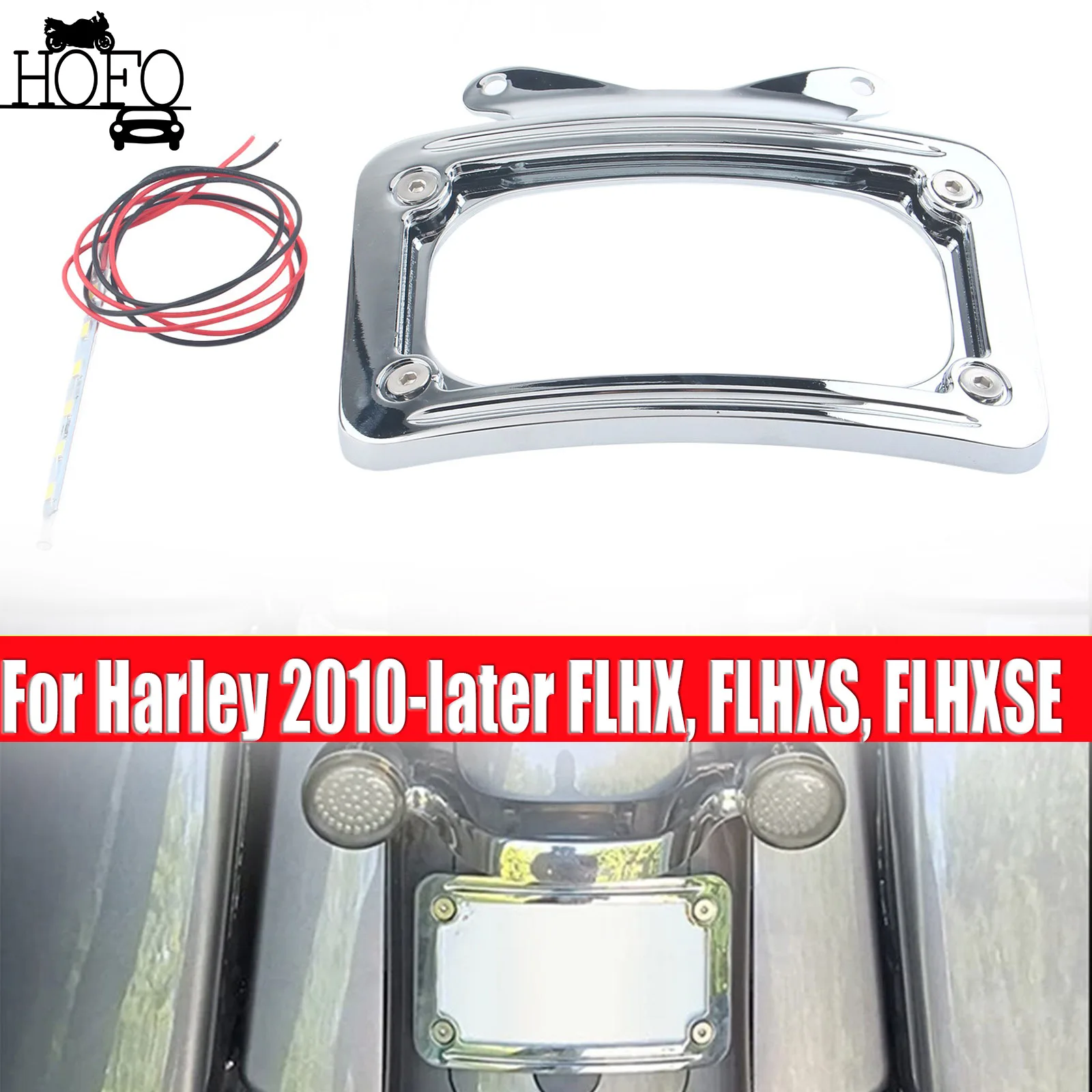 

For Harley 2010-later FLHX FLHXS FLHXSE FLTRX FLTRXS and 2010-2012 FLHXSE models License Plate Frame Bracket
