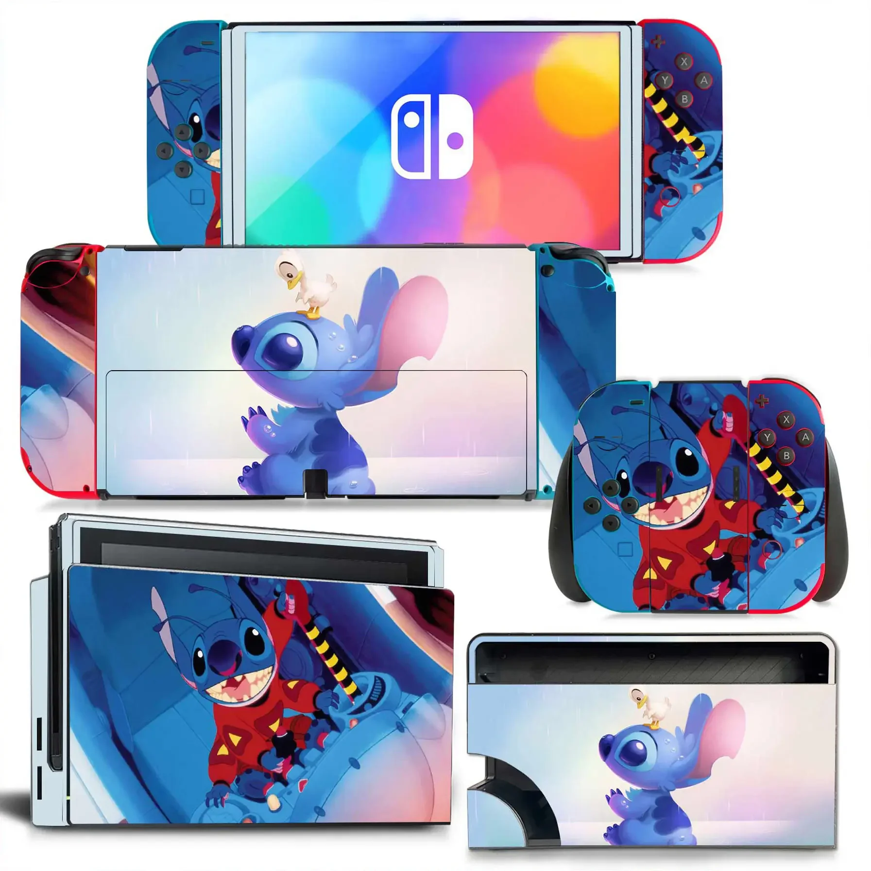 Disney Stitch Sticker Skin Charging Dock Station Cover Protective Shell for Nintendo Switch Oled Console Crystal Protector Skin