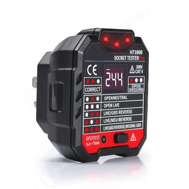Digital Display Socket Tester Electric Circuit Polarity Phase Voltage Detector Wall EU US UK Plug Breaker Finder Outlet Tester