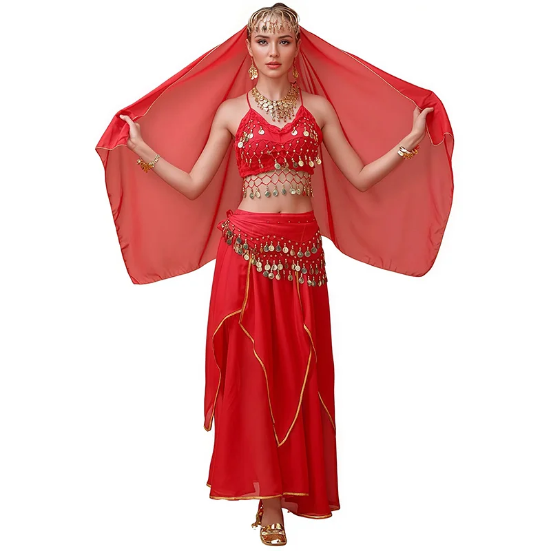 Women's Bollywood Dance Costume Indian Belly Dance Outfit Stage Performance Women Oriental Sari Indian Arabic Dance Costumes