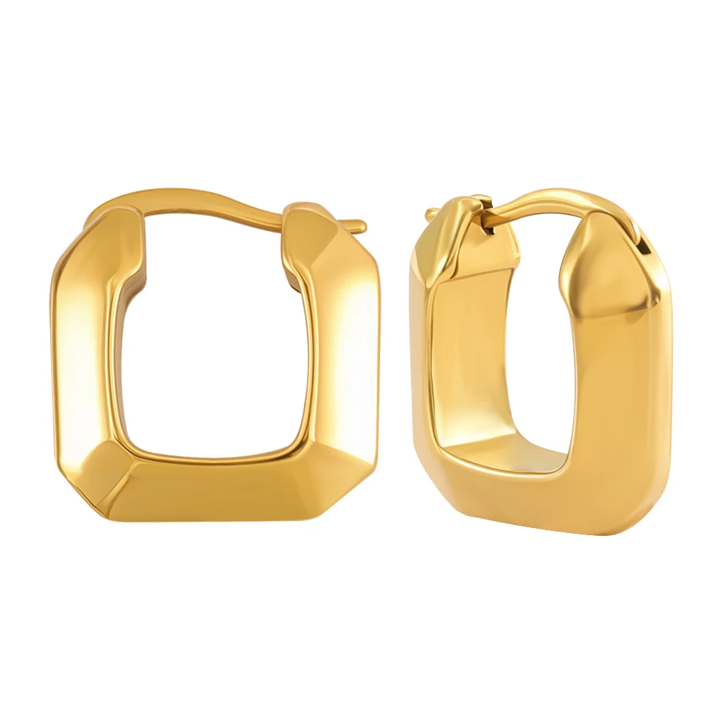 JINHUI Waterproof Hypoallergenic Stainless Steel Square Earrings Simple Temperament Jewelry Gift for Wedding Anniversary