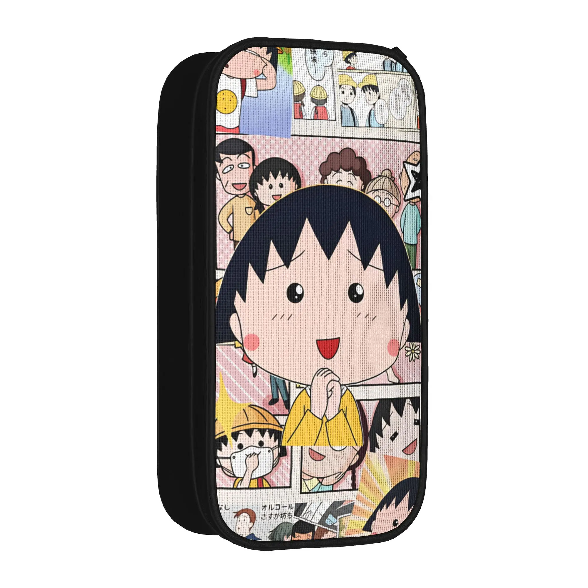 Chibi Maruko Chan Pencil Case  School Pencil Cases Canvas Kids Kawaii College Pencil Bag School Stationery