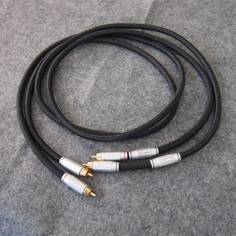 HiFi RCA to RCA Cable Argentum Acoustics Mythos Audio Interconnect Line Gold Plated Plug