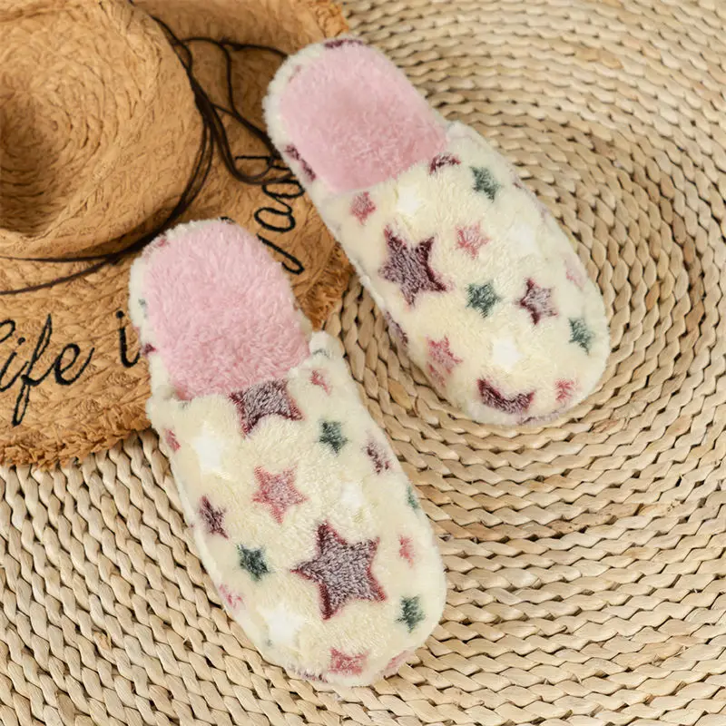 crriflz Winter Indoor/Outdoor Non-Slip Thick-Soled Cotton Slippers Unisex Casual House Shoes for Wood Floors