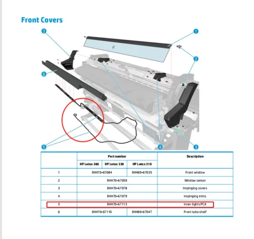 

B4H70-67113 Inner Lights PCA Fit for LATEX 310 330 360 365 370 375 560 570 Refurbished Printer Plotter Parts POJAN