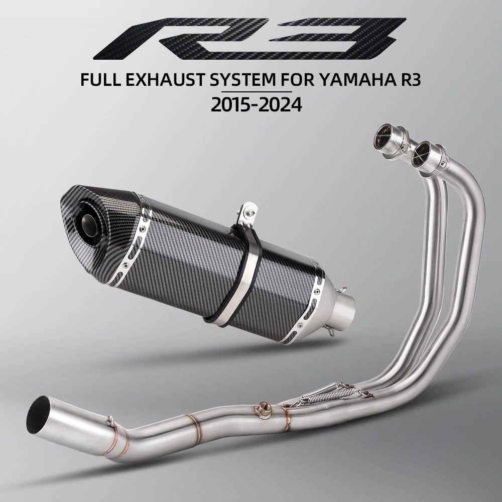 

Slip On Exhaust Motorcycle 470 Exhaust Full Systems Front Header Pipe For Yamaha R3 2015-2024 Years