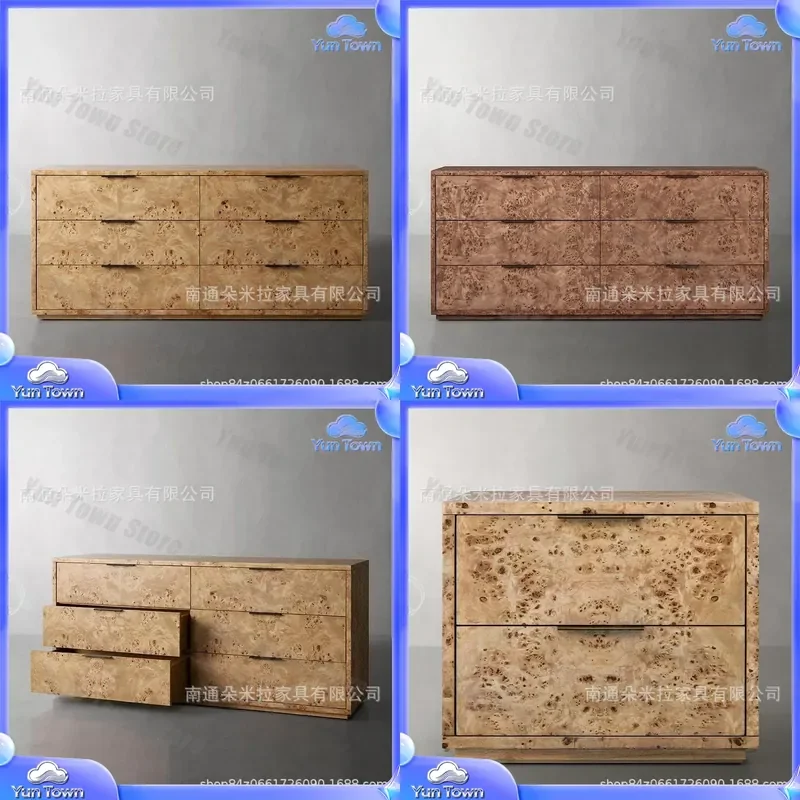 American Tumor Bark Six Bucket Cabinet Dresser for Bedroom Storage Cabinet for Living Room Edge Cabinet for Home Organization