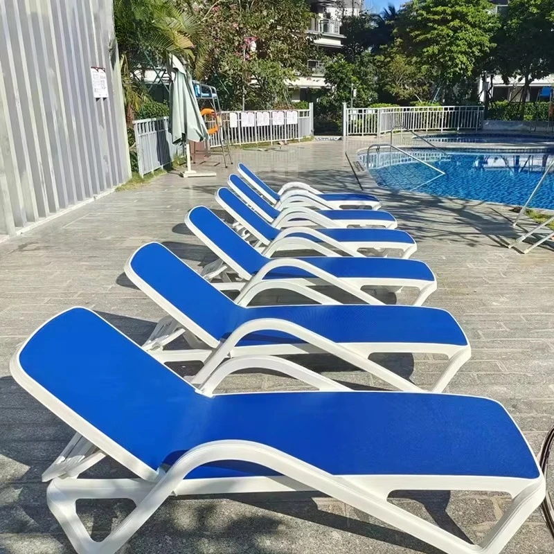 Hot Sale Modern Durable Stackable Plastic Swimming Pool Sunlounger Villa Courtyard Garden Lounge Chair Outdoor Daybed Park