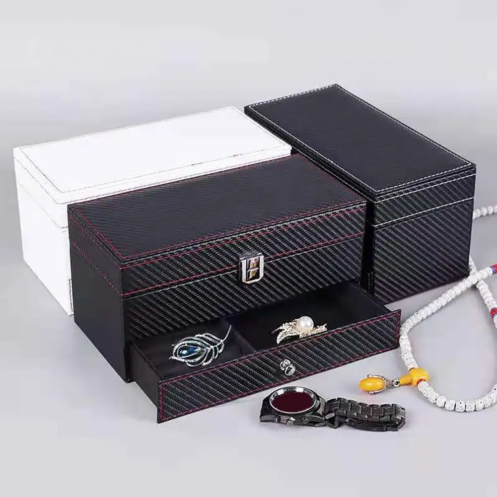 Watch Holder Capacity Watch Storage Box Double Layer Jewelry Organizer Quick Classification Holder for Rings Bracelets Glasses