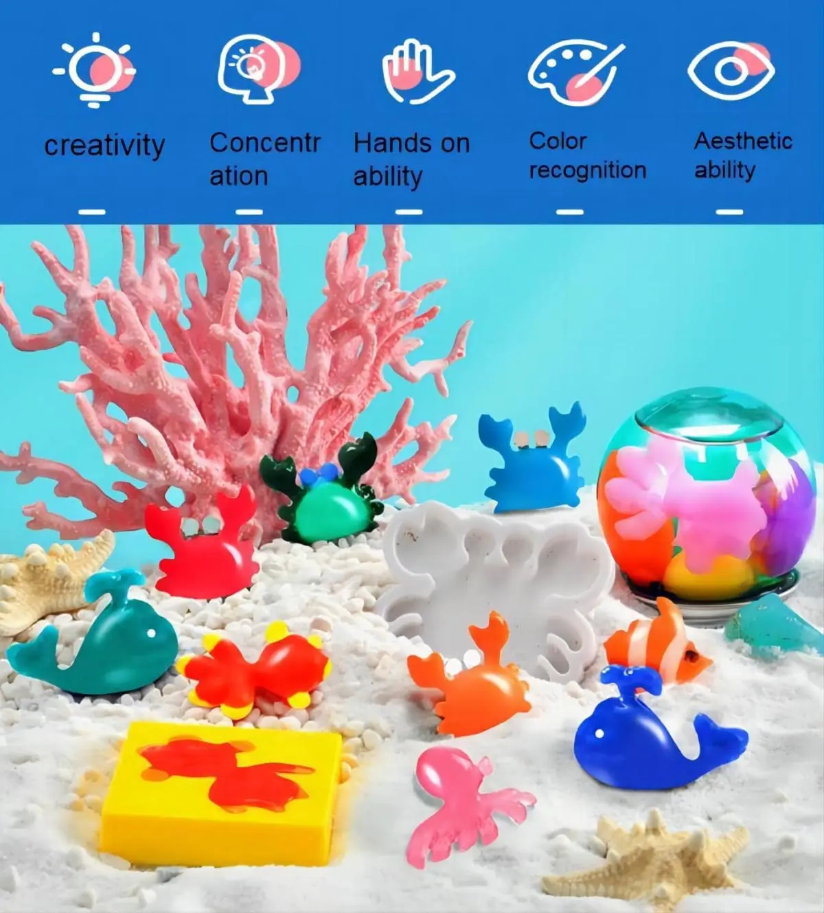 Kit giocattolo elfo magico dell'acqua, kit elfo dell'acqua della creatura marina, giocattolo dell'acqua fatto a mano 3D, set di giocattoli delle fate dell'acqua per bambini per Natale e compleanno