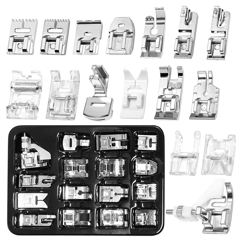 Reliable 16 Pcs Sewing Machine Presser Feet Set, Sewing Machine Foot Fit For Brother, Singer/Janome/Babylock