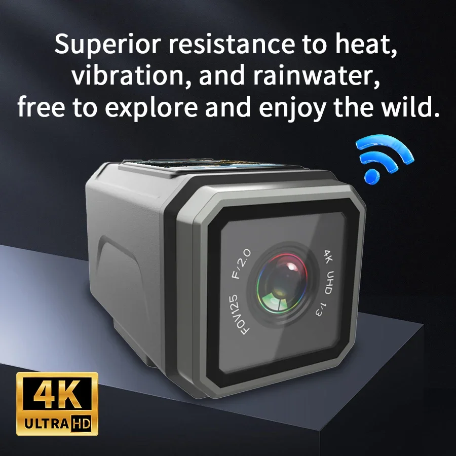 Ultra HD 4K portable waterproof helmet camera, wireless hotspot WiFi outdoor sports mini camera, motorcycle and bicycle recorder