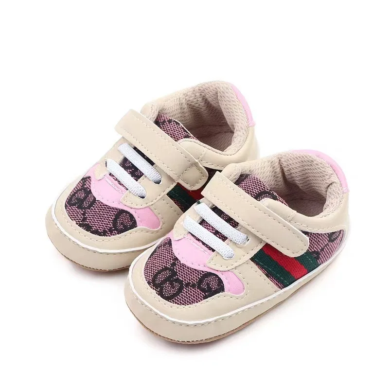 Scarpe da ginnastica per bambine appena nate Scarpe da primo camminatore antiscivolo Scarpe sportive casual alla moda 0-18M