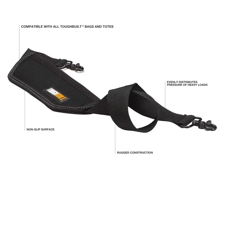 TOUGHBUILT TB-55-B Padded Tool Bag Shoulder Strap, Anti-slip Even Load Distribution Adjustable Durable Strap
