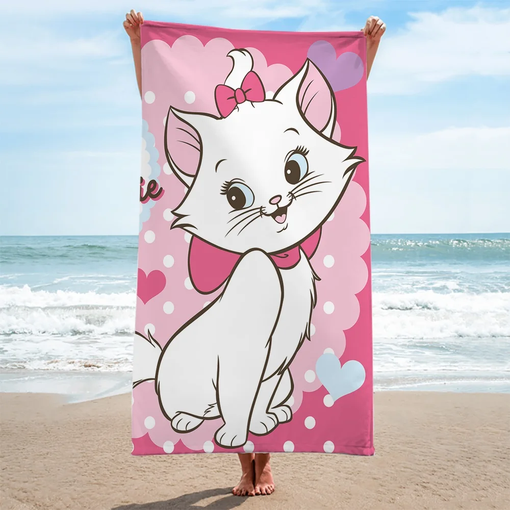 Marie Cat Children Bath Towel Cartoon Kids Baby Girls Soft Absorbent Beach Swimming Washcloth Bathroom Decor Kids Gifts