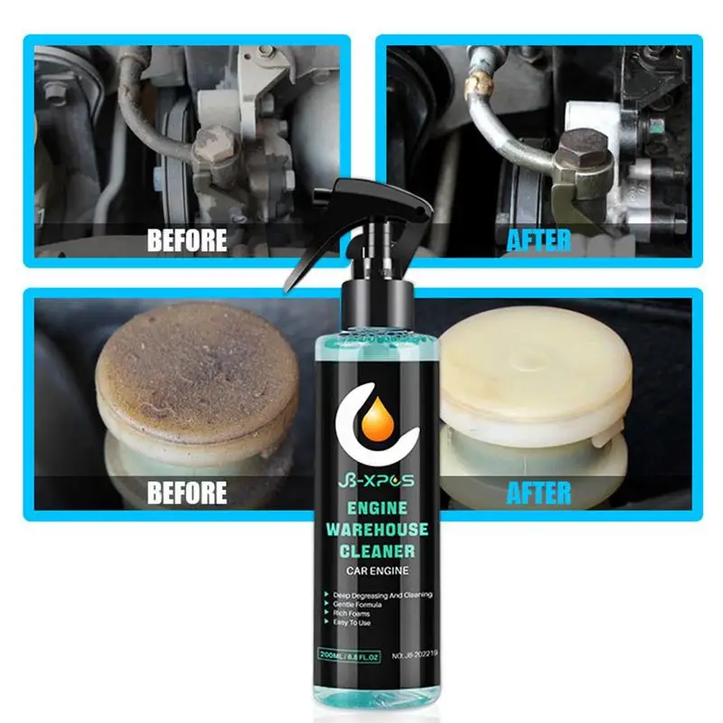 50ml/100ml/200ml Car Engine Compartment Cleaner Rinse Free Car Wash Engine Warehouse Spray Vehicle Cleaning Tool