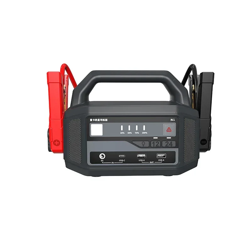 Multifunction high power 6000A diesel vehicle jump starter 12/24v for heavy duty tractor and truck