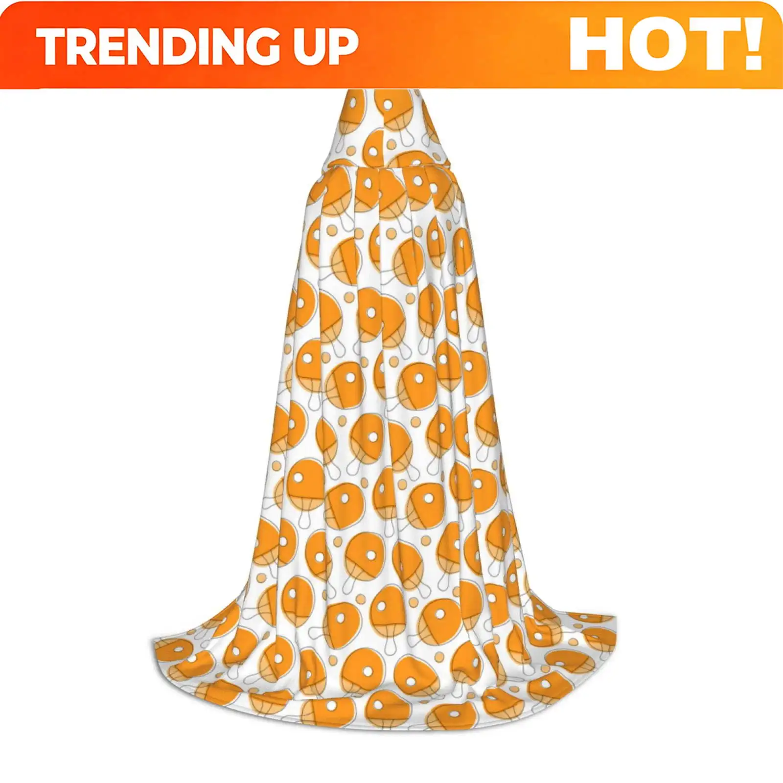 Customization Honeii Ping-Pong Table Tennis Racket Print Poncho Cape, Cloak Coat, Snuggly Hooded Wearable Blanket, Hooded Cape F