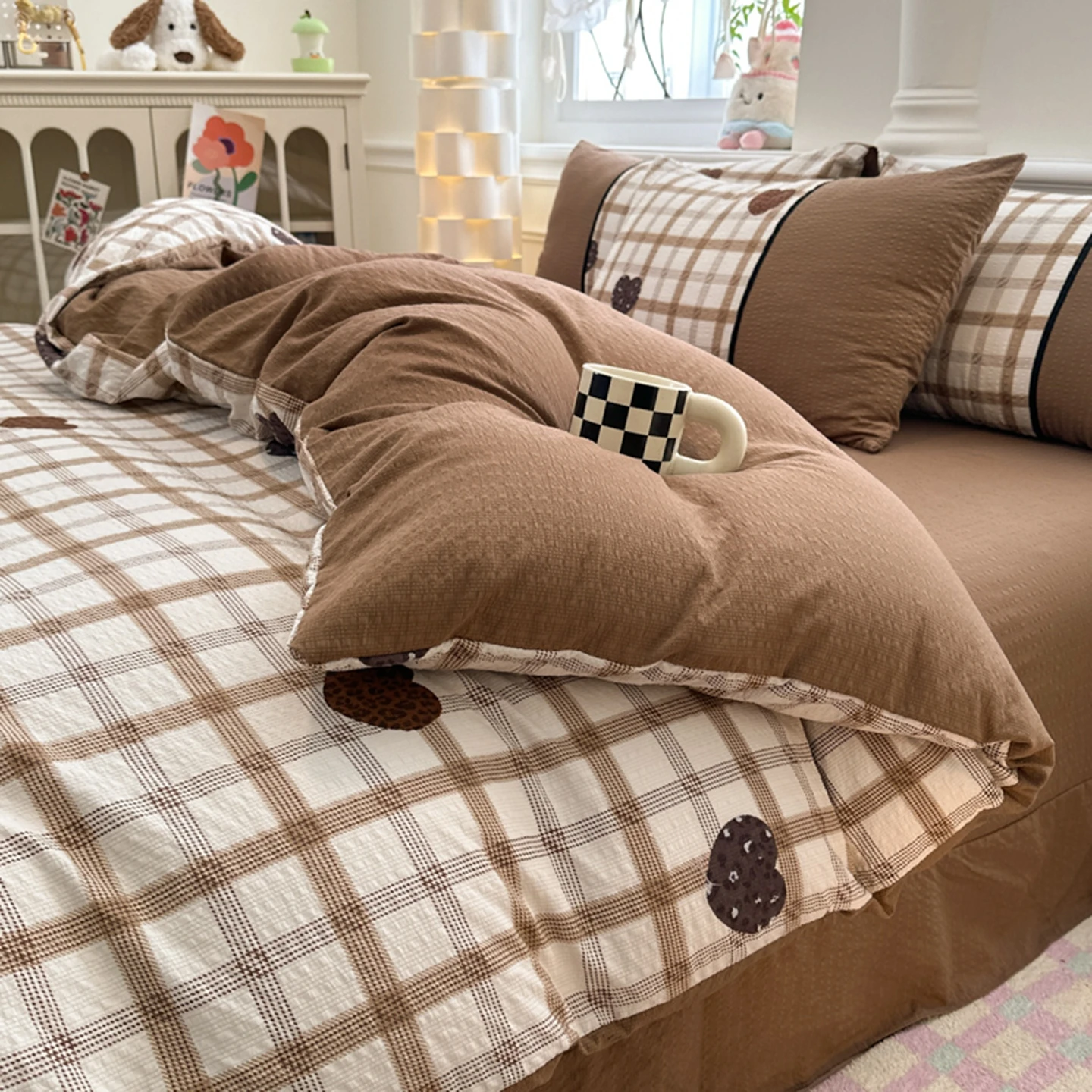 Autumn 4-piece bedding sets 4PCS Puff Fleece duvet cover set Luxury Quilt cover Pillowcase Ruffle bed sheets Double Queen size