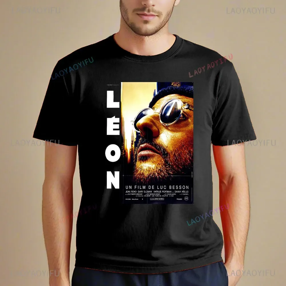 Leon The Professional T-shirt Men Short Sleeved Mathilda Natalie Portman Tshirt Luc Besson Film Tee-Shirt Cotton Tops