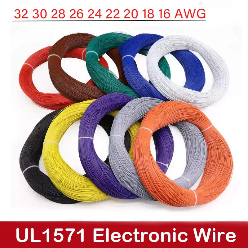 

5/10/50M UL1571 Electronic Wire 32 30 28 26 24 22 20 18 16 AWG PVC Insulated Tinned Copper Environmental LED Line Cord DIY