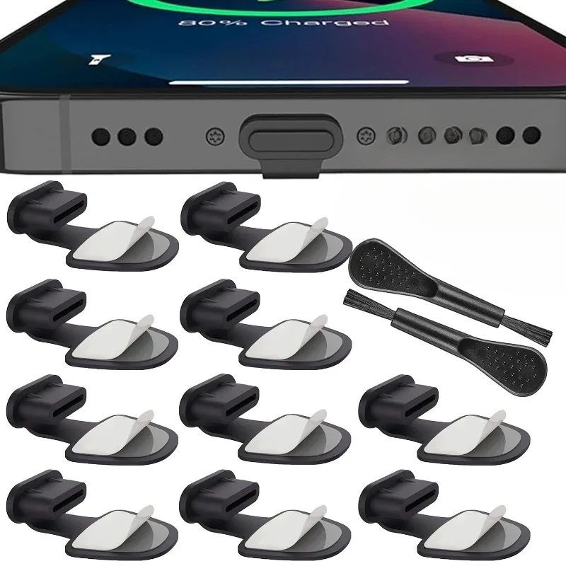 

USB C Anti-Lost Dust Plug Silicone Detachable Adhesive Charge Port Protector Cover Dustplug for Samsung Google Pixel Accessories