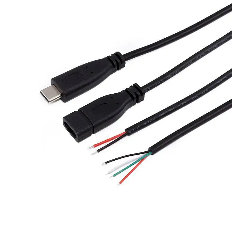1 Stück TYPE-C Datenkabel Einzelkopf Stecker und Buchse 2/4-adrig Schnellladung Handy-Stromverlängerung USB – Detail 1