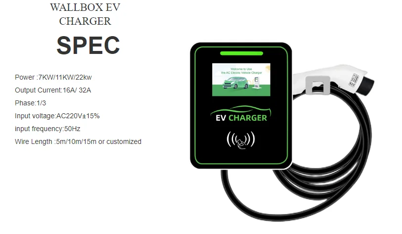 Evse Type2  AC charger station wallbox  7kw/11kw/22kw  ev charger 32A electric vehicle charging station with OPCC