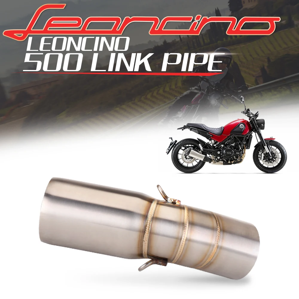 Edelstahl Mittleres Verbindungsrohr Motorradauspuff Escape Moto Connect 51 MM Schalldämpfer Slip On Für Benelli Leoncino 500 BJ500
