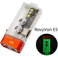 RovyVon E5 Dual 6500K Cool White Keychain Flashlights 700lumens Rechargeable With Momentary On and Lockout Feature Mini Torch