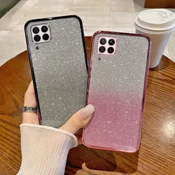 For Huawei Nova 7i Case Huawei P40 Lite 4G Nova 6 SE Phone Case Shiny Glitter Plating Silicone Camera Lens Soft Back Cover