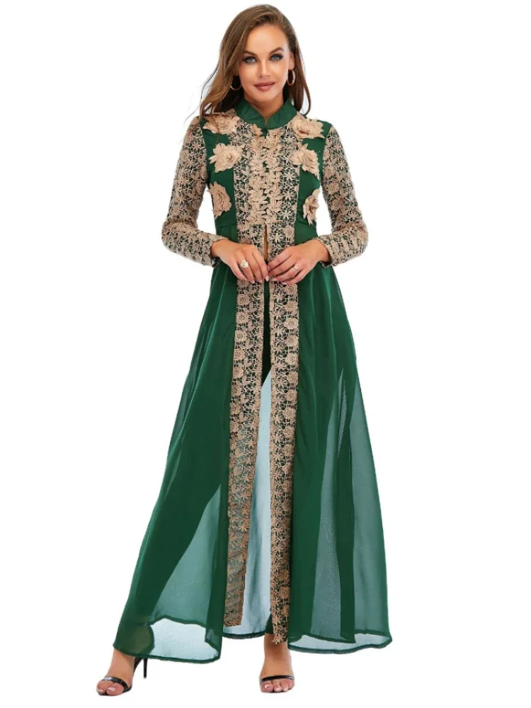 2025 New Women Muslim Dresses Holiday Islamic Clothing Marocan Caftan Elegant Muslim Sundress Women Casual Dubai Turkey Dress