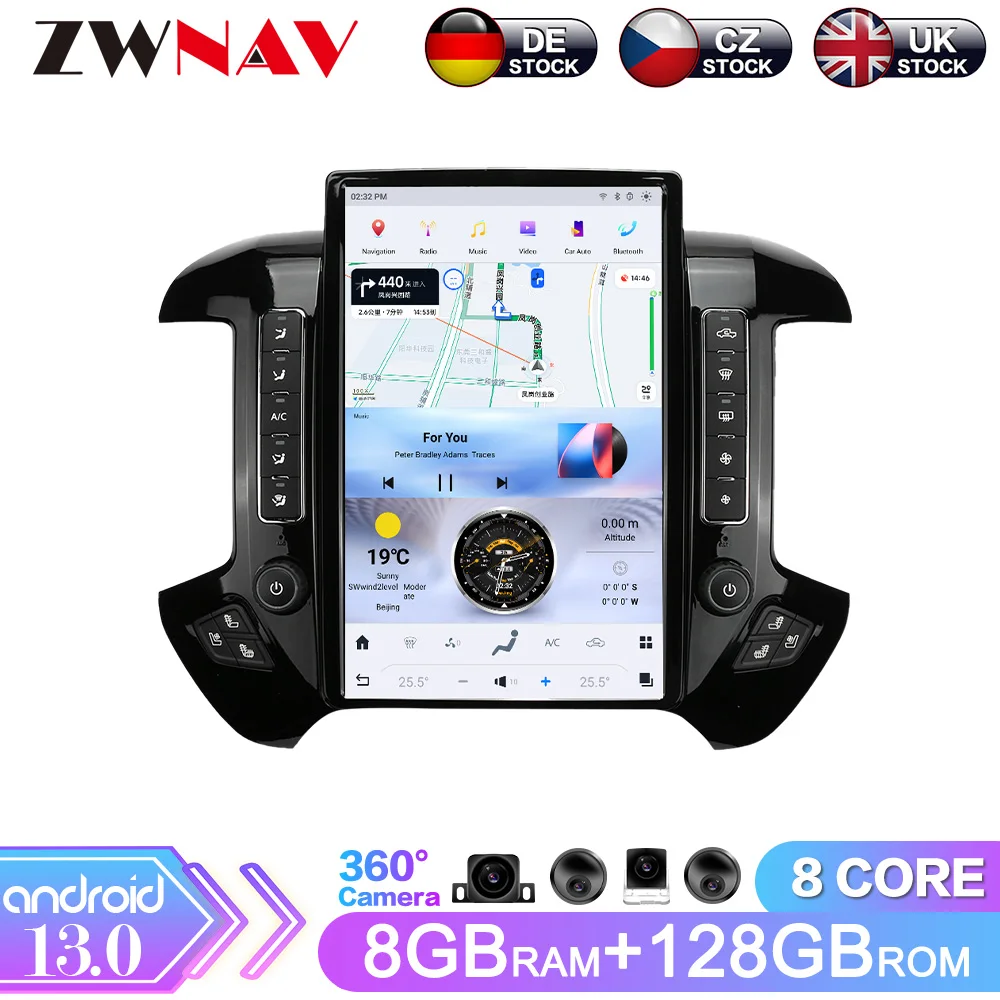 For Chevrolet Silverado/GMC Sierra 2014 - 2020 Car Smart Multimedia Video Player Auto Android 11 Radio GPS Navigation BT Carplay