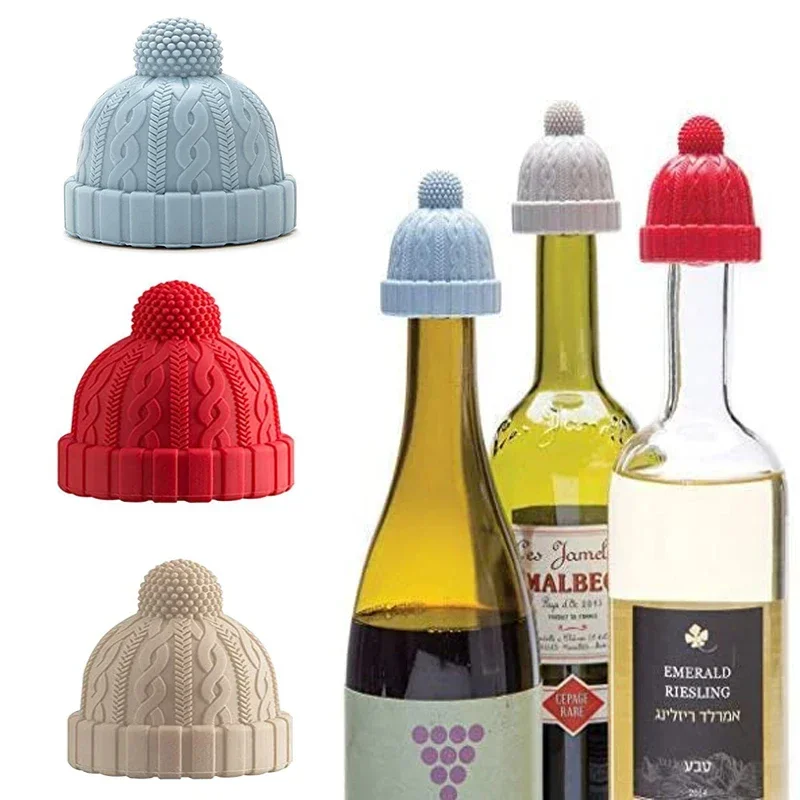 Gorro mágico navideño creativo, tapones para vino, tapón de vino de silicona, tapón decorativo reutilizable para vino y bebidas