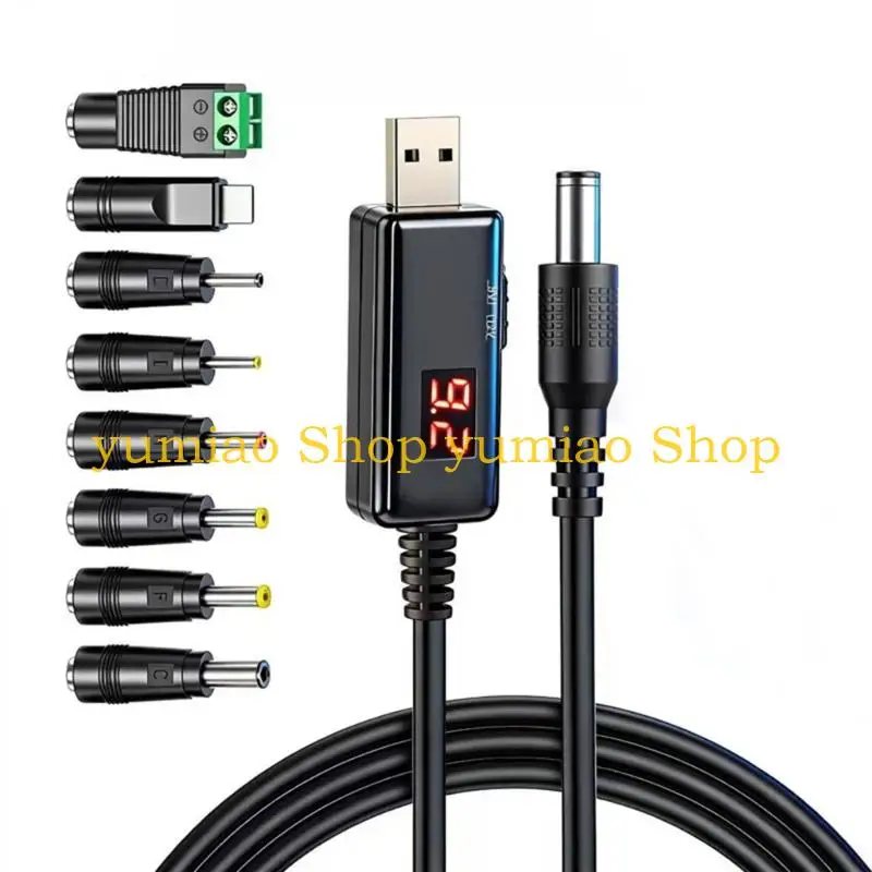 587B USB to DC5.5mm 5V/9V/12V Power Cable For Multiple Devices Including Modem Security Camera Speakers Charging