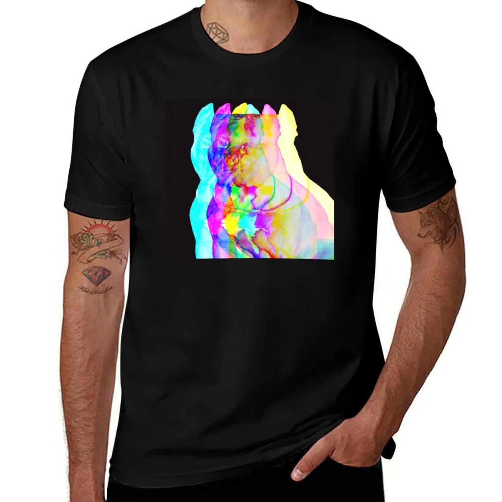 

Pitbull Dual Tone Colour Block Art T-Shirt man t shirt heavy cotton t shirts for man pack cotton T-Shirt