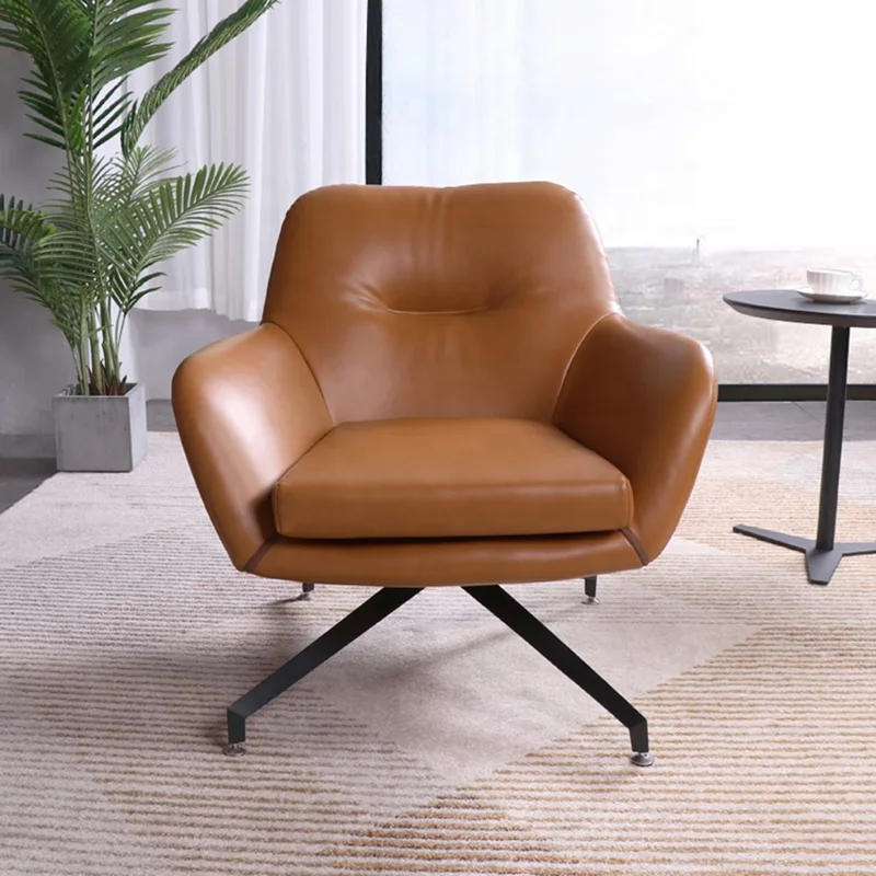 Factory Directly Art Upgrade Modern Office Chair High Elastic Foam Swivel Chair Leather Cover Living Room Chairs