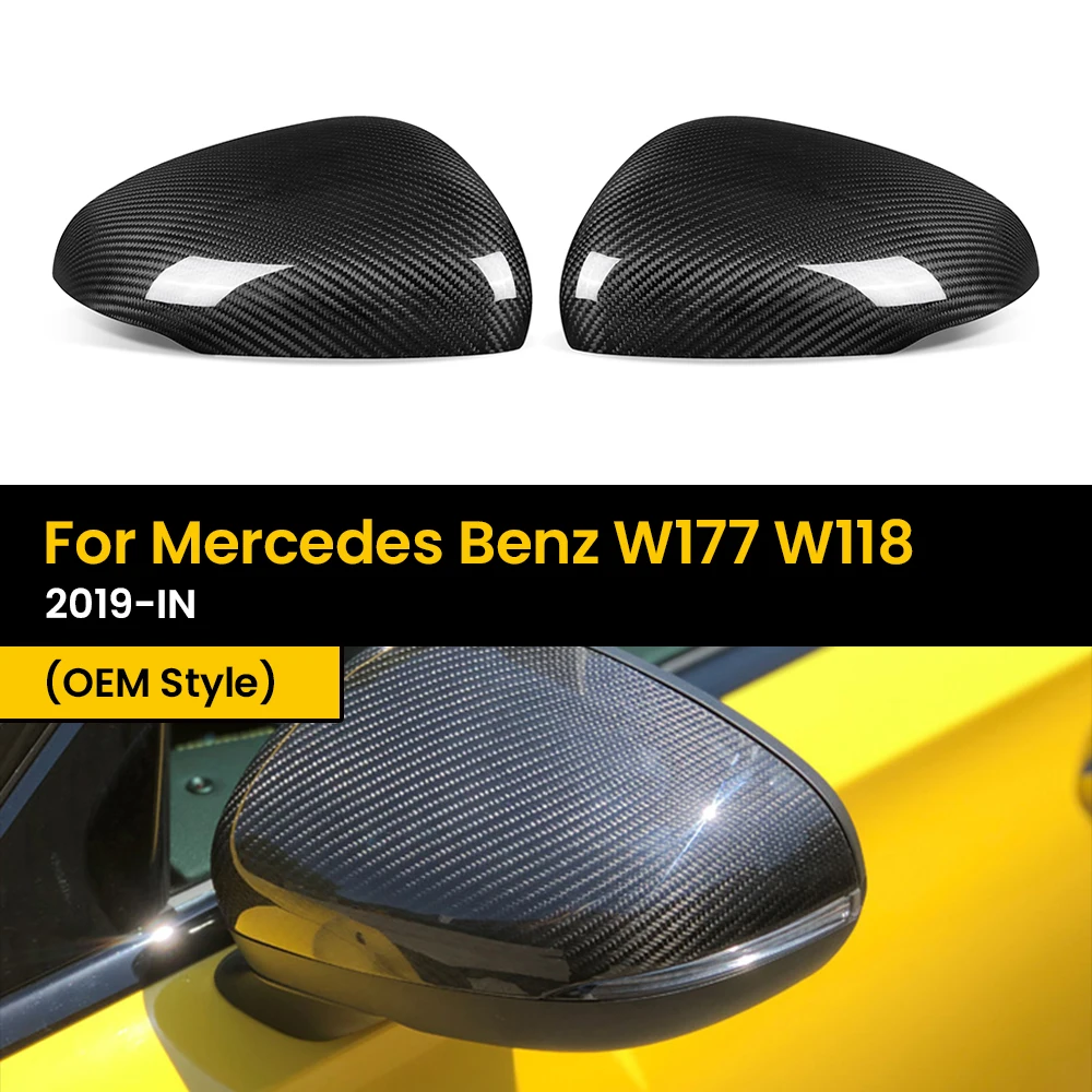 

Real Dry Carbon Fiber Rearview Side Mirror Covers For Mercedes Benz W177 W118 2019-IN OEM Style
