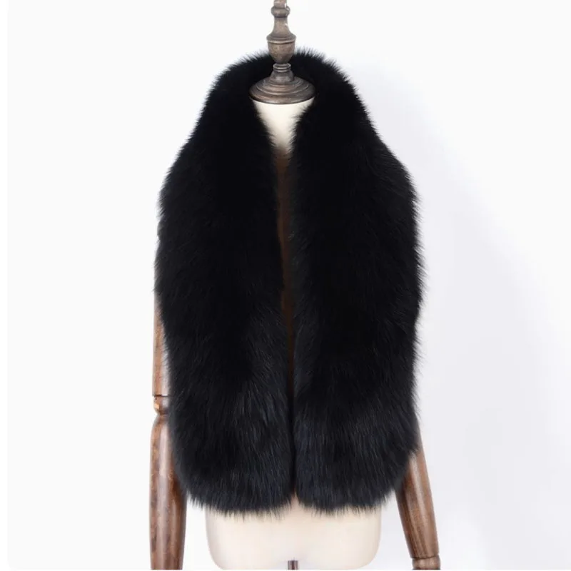 2024 New Warm Fox fur Shawl and for winter real fur double Warm Scarf Women Fur Shoulder neckerchief 49*7.8inches