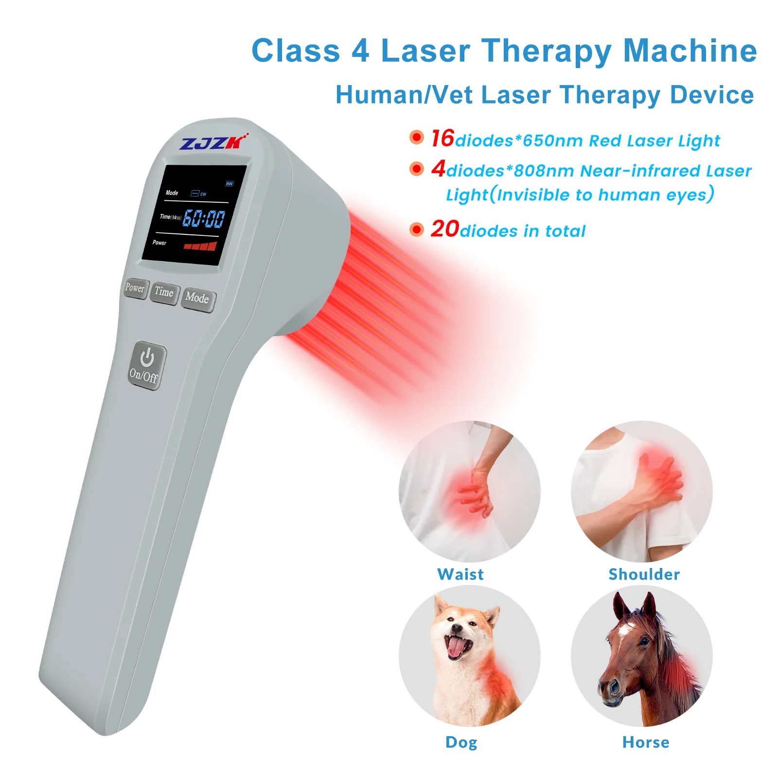 

660nm 850nm LLLT Device Cold Laser Therapy Red NIR Light Treatment for Joint Muscle Recovery Inflammation Relief Free Shipping