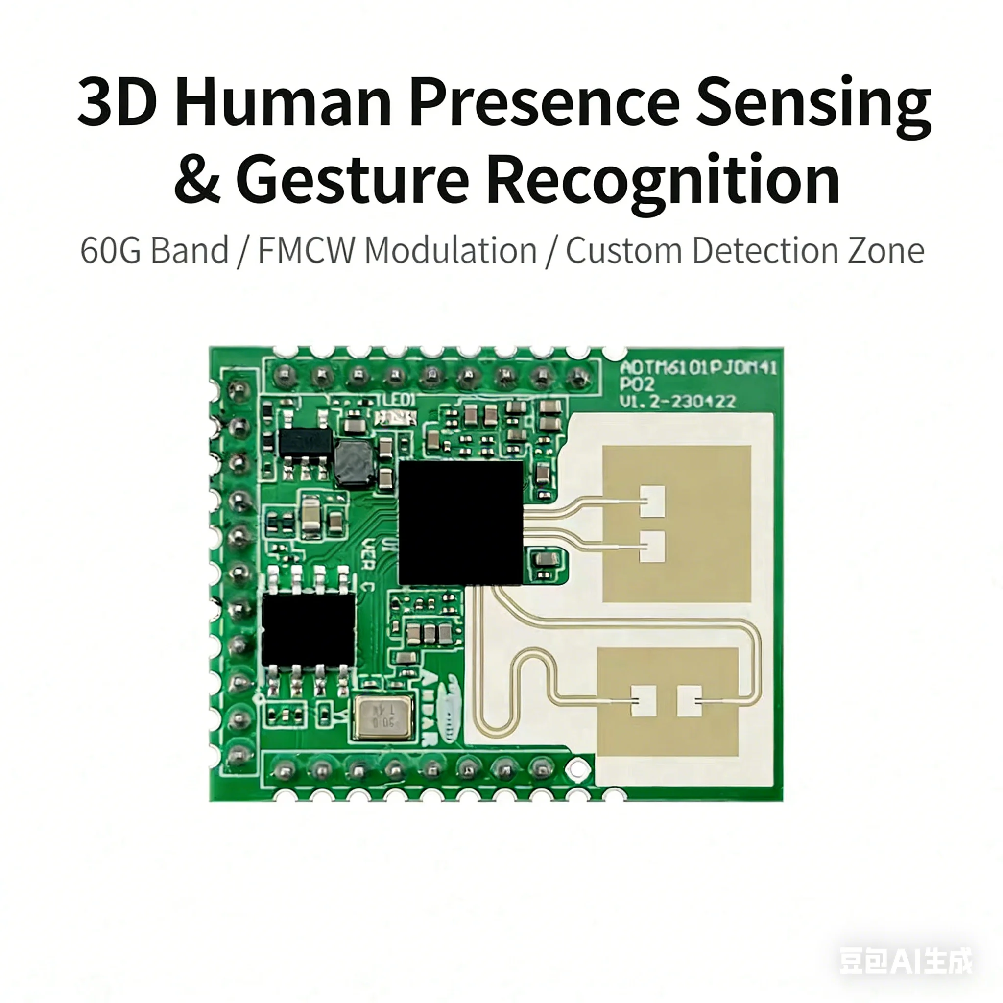Hi-Link 60GHz Millimeter Wave Radar Module Human Presence Sensor Static Breathing Detection 3-Target Tracking 3D Coordinate for