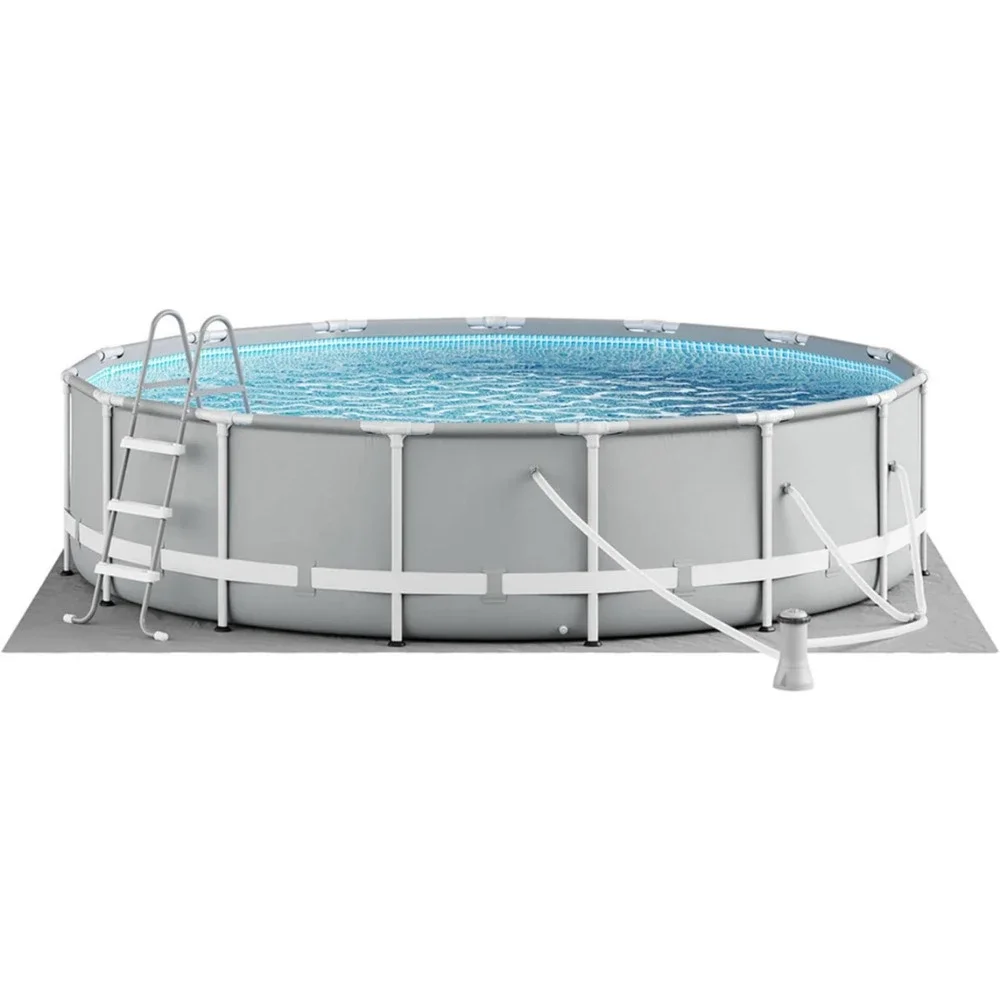 Swimming Pool for the Whole Family Gray and Secure Pool Cover Ladder Large Patio Pools Garden Outdoor Hot Tubs Accessories Home